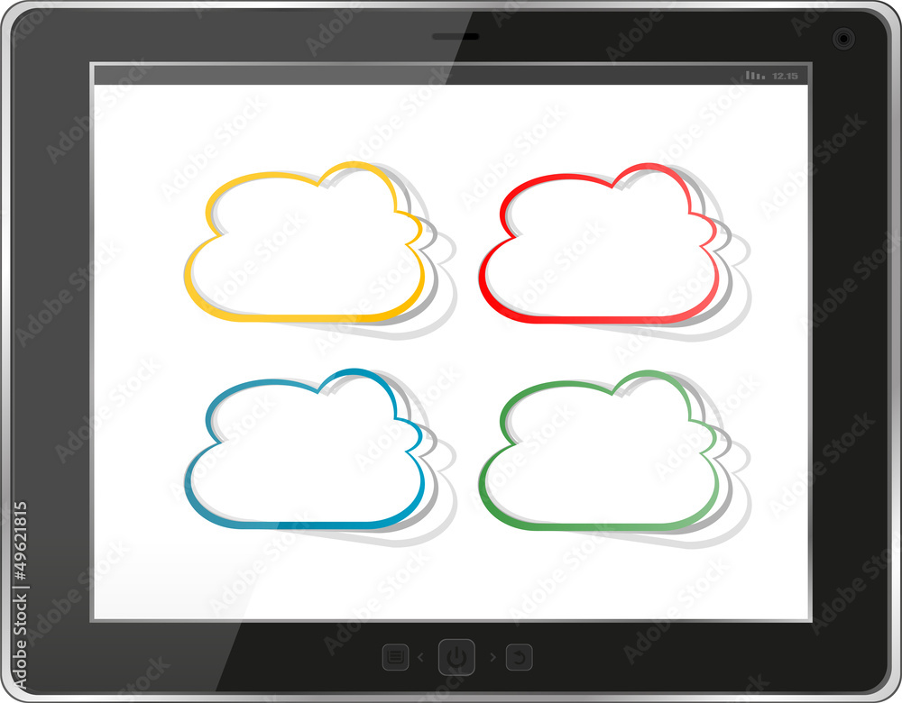 Cloud-computing connection on the digital tablet pc Cloud-computing connection on the digital tablet pc