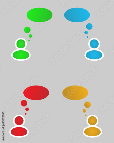 color thinking siluets