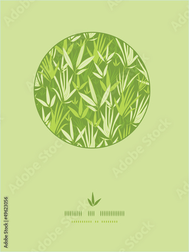 Vector bamboo branches circle template pattern background with