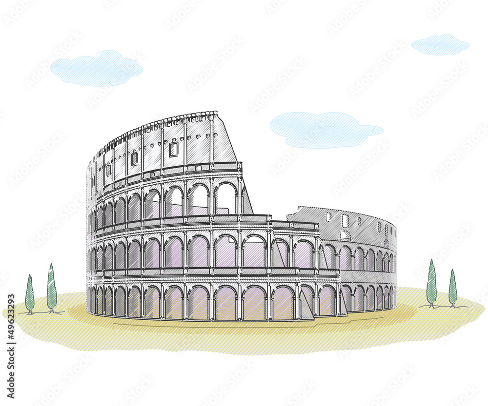 Colosseum - sketch drawing