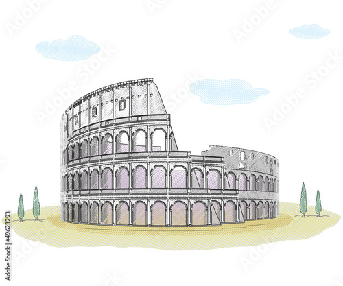 Colosseum - sketch drawing