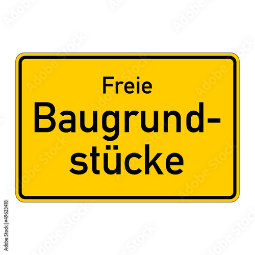 ortsschild freie baugrundstücke I