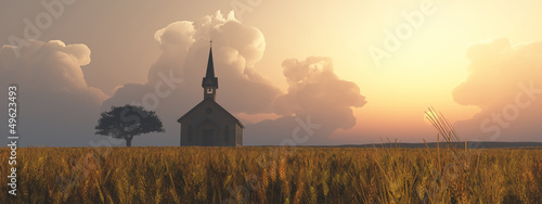 Prarie Church Sunset