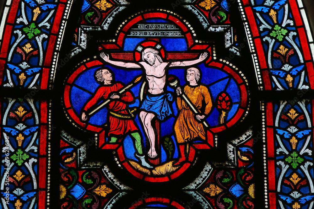 Jesus on the cross - Stained Glass
