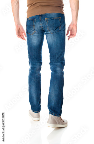 Man in jeans on white