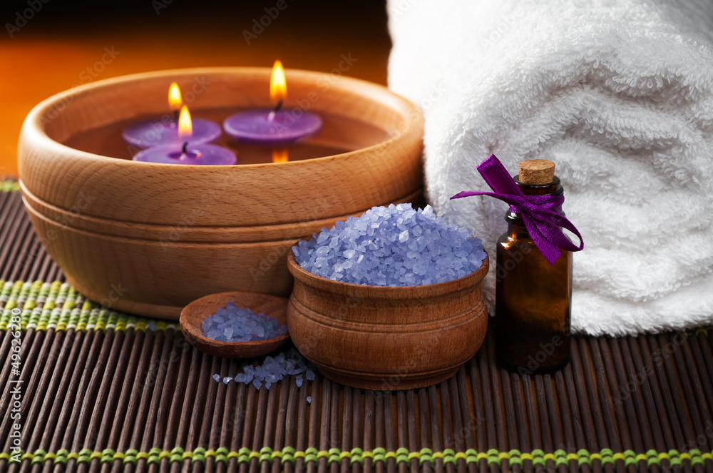 lavender bath salt and flower. spa lavender bath salt and flower. spa