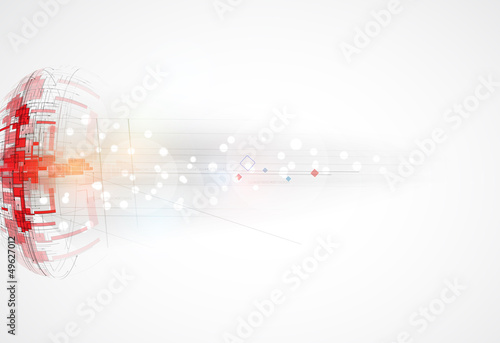 Abstract red computer Technology circuit meteorite background ve