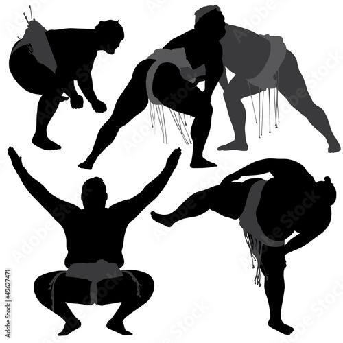 Sumo Wrestling Silhouette