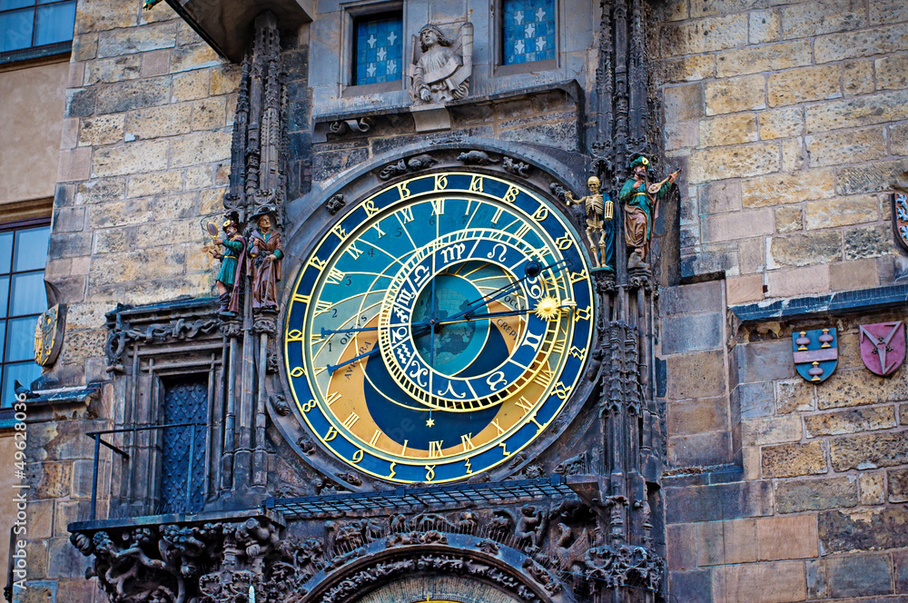 Astronomical Clock on Old Town Hall Tower in Prague Astronomical Clock on Old Town Hall Tower in Prague