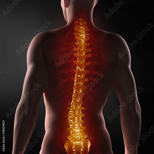 Man with visible spine