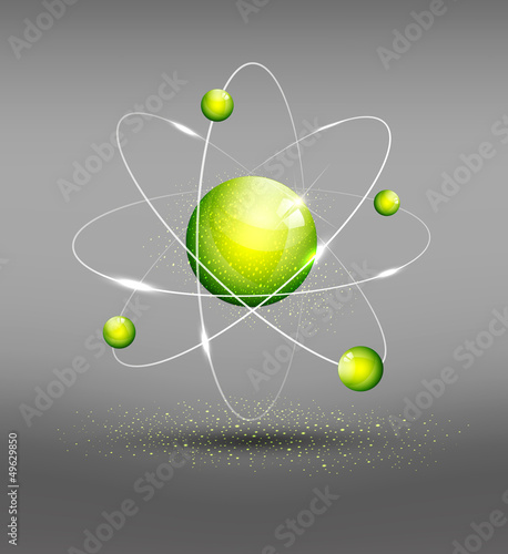 vector background with the atom