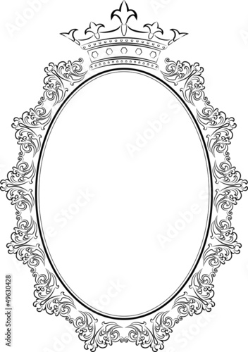 frame oval with crown