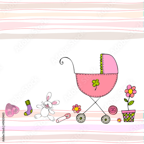 cute illustrated doodle Baby arrival card