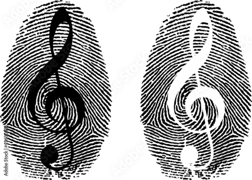 Fingerprint with music symbol