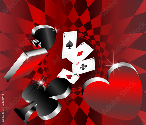 gambling icons cards shiny metallic glossy symbols