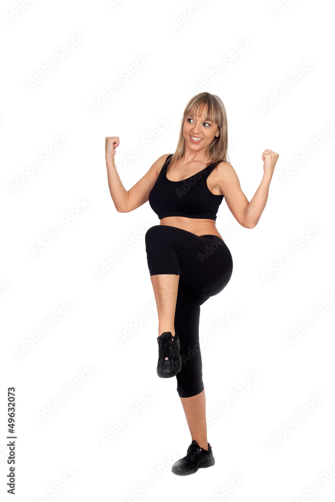 Woman in sportswear exercising Woman in sportswear exercising