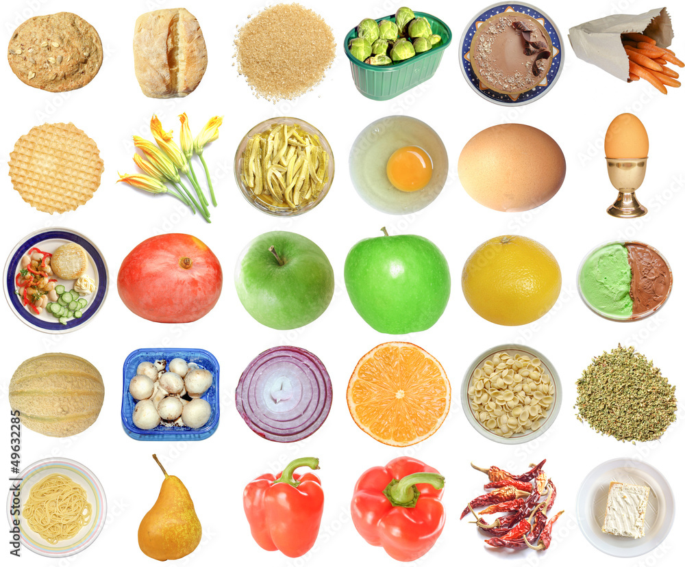 Food collage isolated Food collage isolated