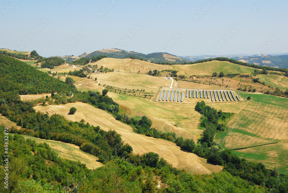 Italy, power station on Apennines hills near Modigliana, Romagna