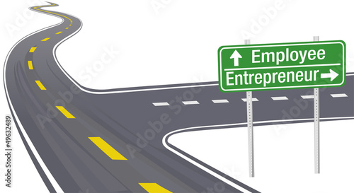 Entrepreneur Employee business decision sign