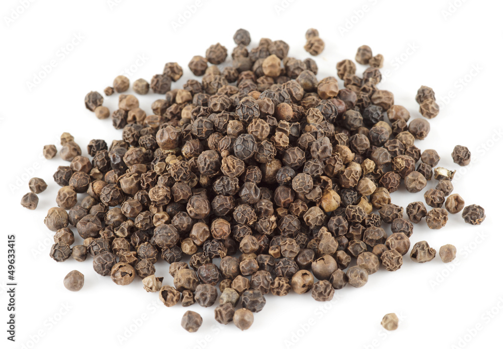 Heap or black pepper isolated on white Heap or black pepper isolated on white