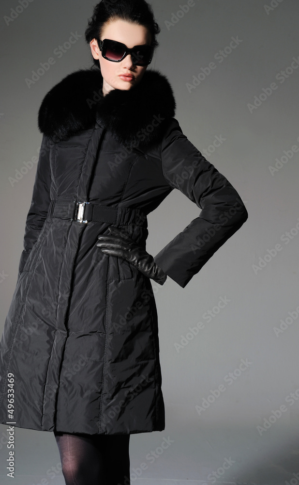 Young fashion girl wearing elegant black clothes Young fashion girl wearing elegant black clothes