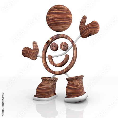 happy smily smile 3d Illustration with cute character photo