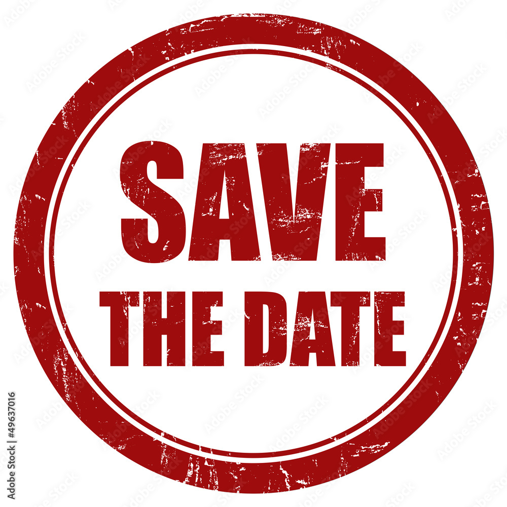 Grunge Stempel rot rund SAVE THE DATE Grunge Stempel rot rund SAVE THE DATE