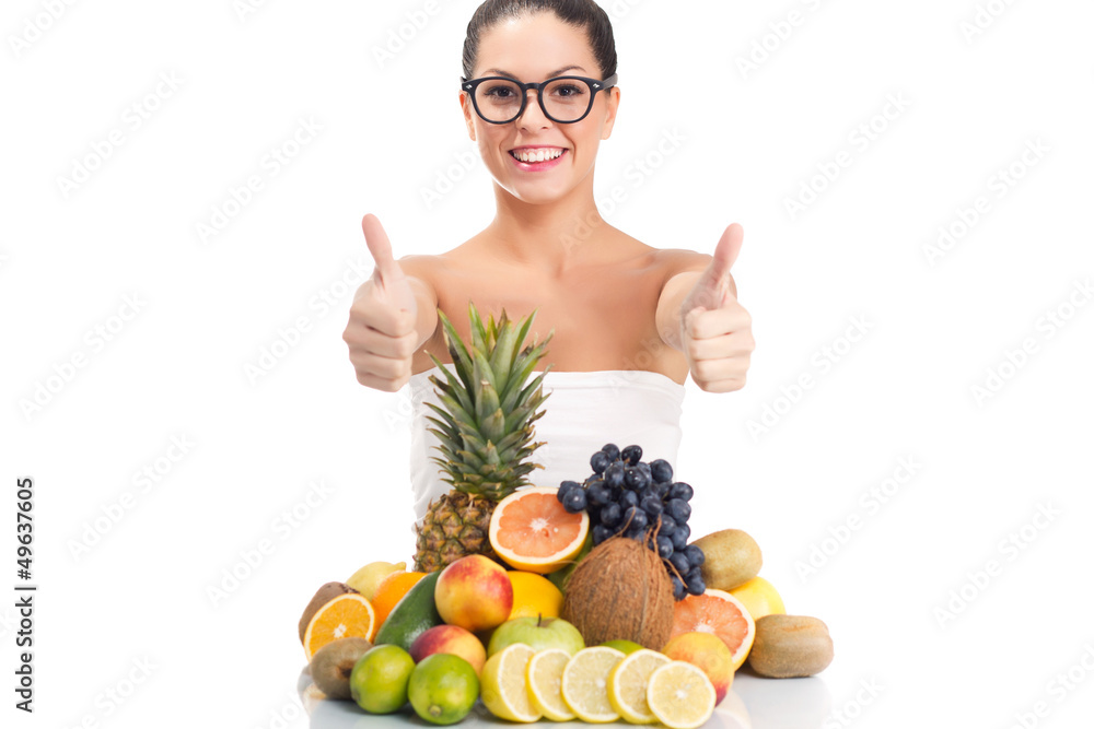 beautiful young woman with fresh fruits beautiful young woman with fresh fruits