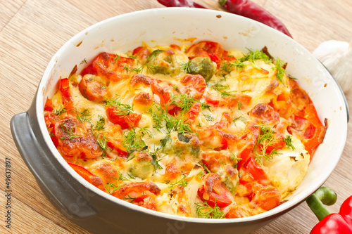 vegetables baked with cheese