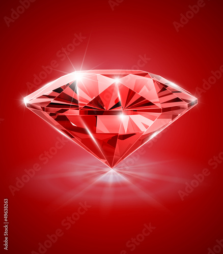 diamond on red background vector illustration EPS10.