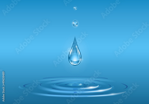 drops falling into pure water vector illustration EPS10.