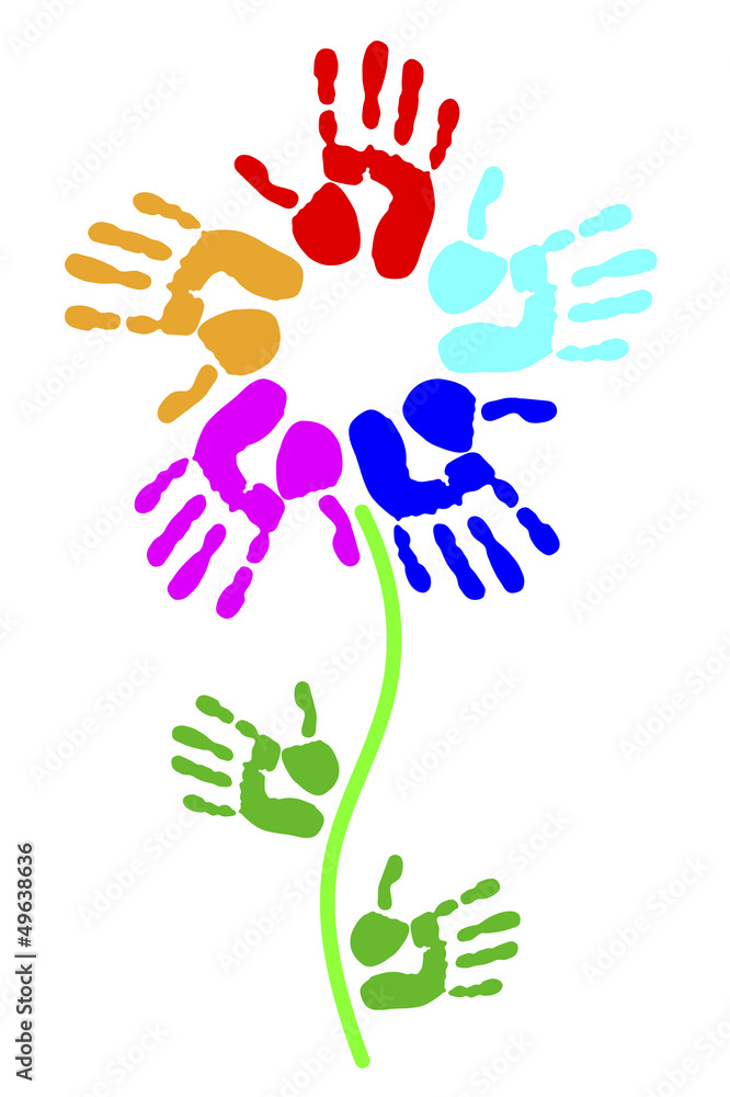 flower prints of palms