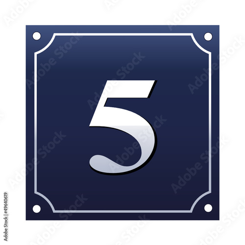 Emaille Hausnummernschild 5