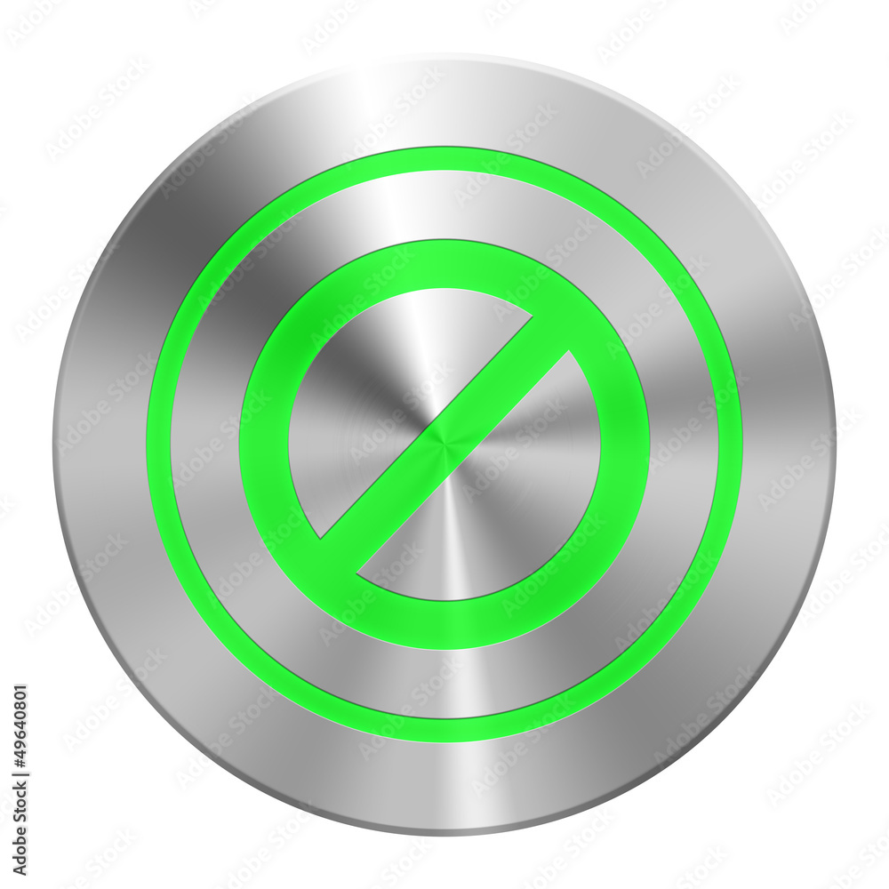 Edelstahl Access Denied Button Grün Edelstahl Access Denied Button Grün