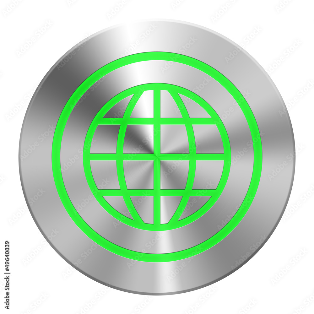 Edelstahl www Button Grün Edelstahl www Button Grün