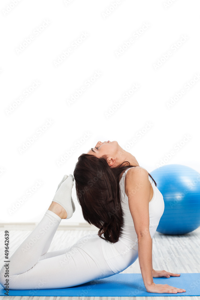 Woman doing fitness exercise Woman doing fitness exercise