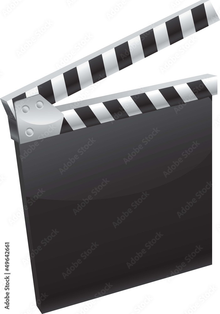 Clapperboard Vector Image - Device used in filmmaking and video production to synchronize action and sounds - Vector Icon for movie action