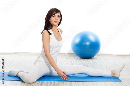 Woman doing fitness exercise