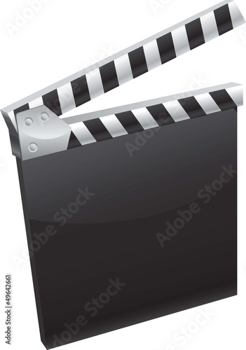 Clapperboard Vector Image - Device used in filmmaking and video production to synchronize action and sounds - Vector Icon for movie action