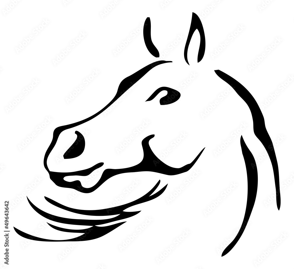 black and white vector outlines of horse black and white vector outlines of horse