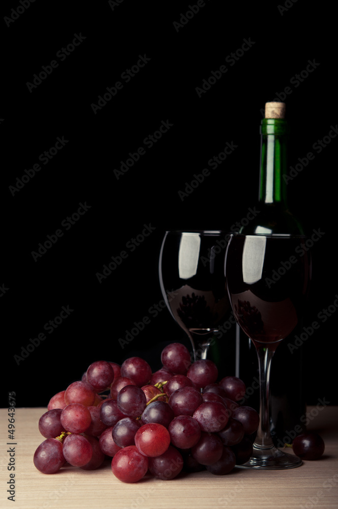 wine glass with grape