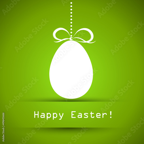 green ester card with egg