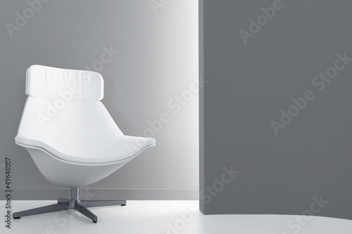 white luxury armchair in em...