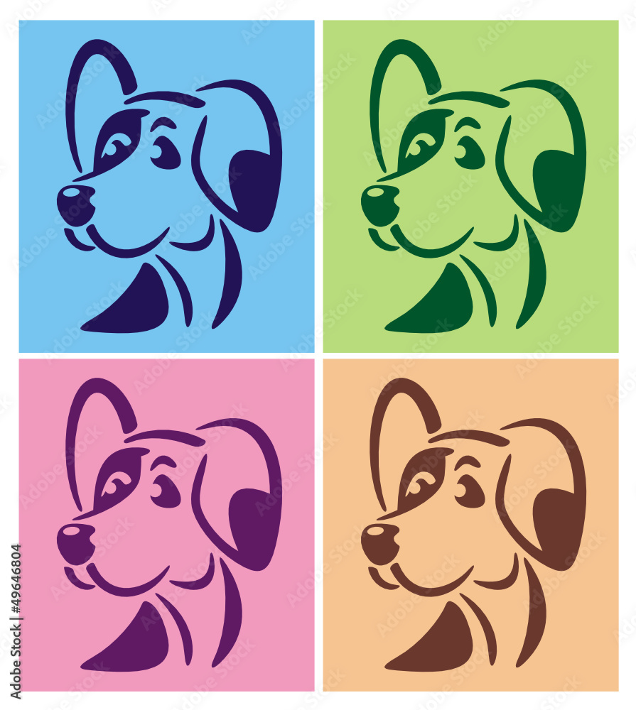 Dog Logo Symbol colored
