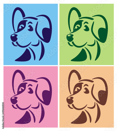 Dog Logo Symbol colored