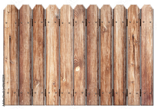 old wooden fence isolated on white