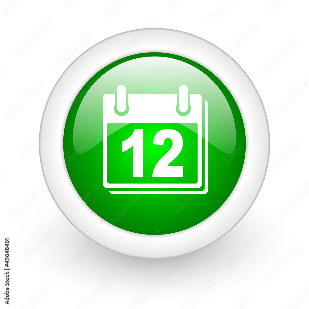 planner green circle glossy web icon on white background planner green circle glossy web icon on white background