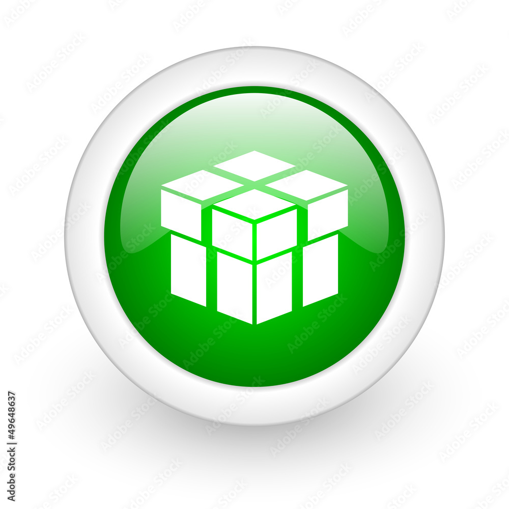 box green circle glossy web icon on white background box green circle glossy web icon on white background
