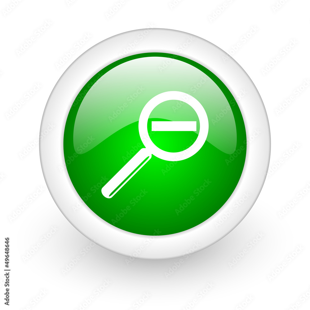 magnification green circle glossy web icon on white background magnification green circle glossy web icon on white background