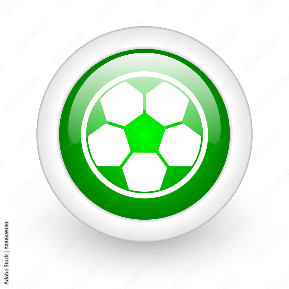 soccer green circle glossy web icon on white background soccer green circle glossy web icon on white background